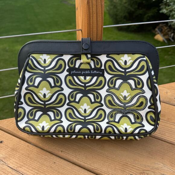 🧡SALE: Petunia Pickle Bottom Dancing In Dublin Green Floral Designer Diaper Bag - Picture 1 of 11
